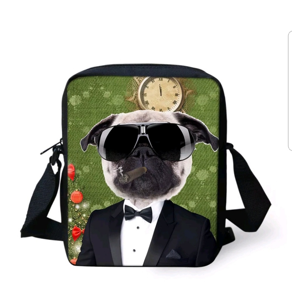 Pug funny Animal shoulder /Cross Small Bag